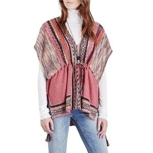 NWT Free People Moonlit Printed Tassel Sweater